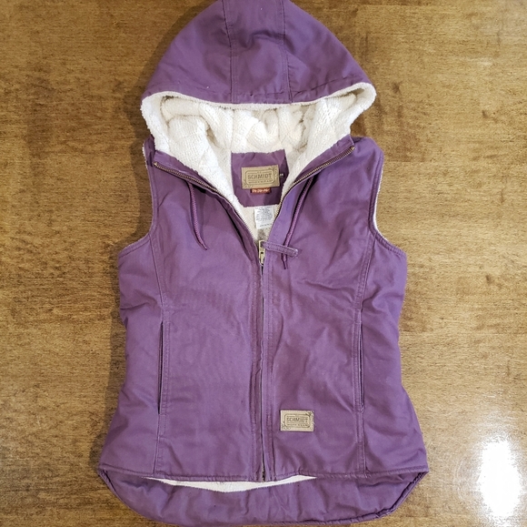 Purple Hooded Vest with Cream Lining - Picture 1 of 5